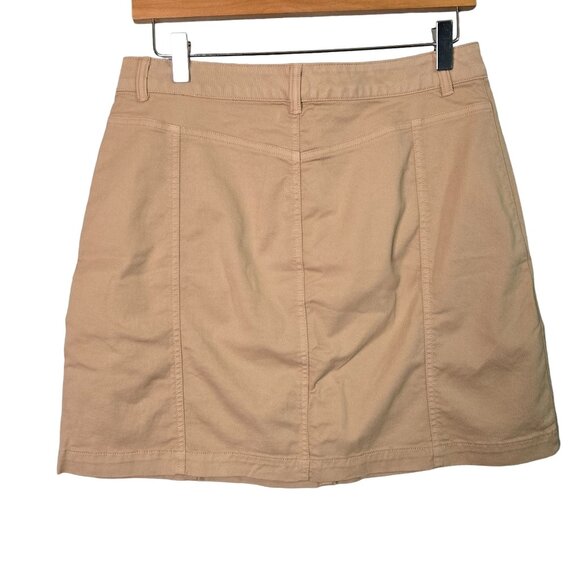 NWT Banana Republic Women's 6 A-line Mini Skirt Neutral Tan Button Front Detail - Picture 2 of 7